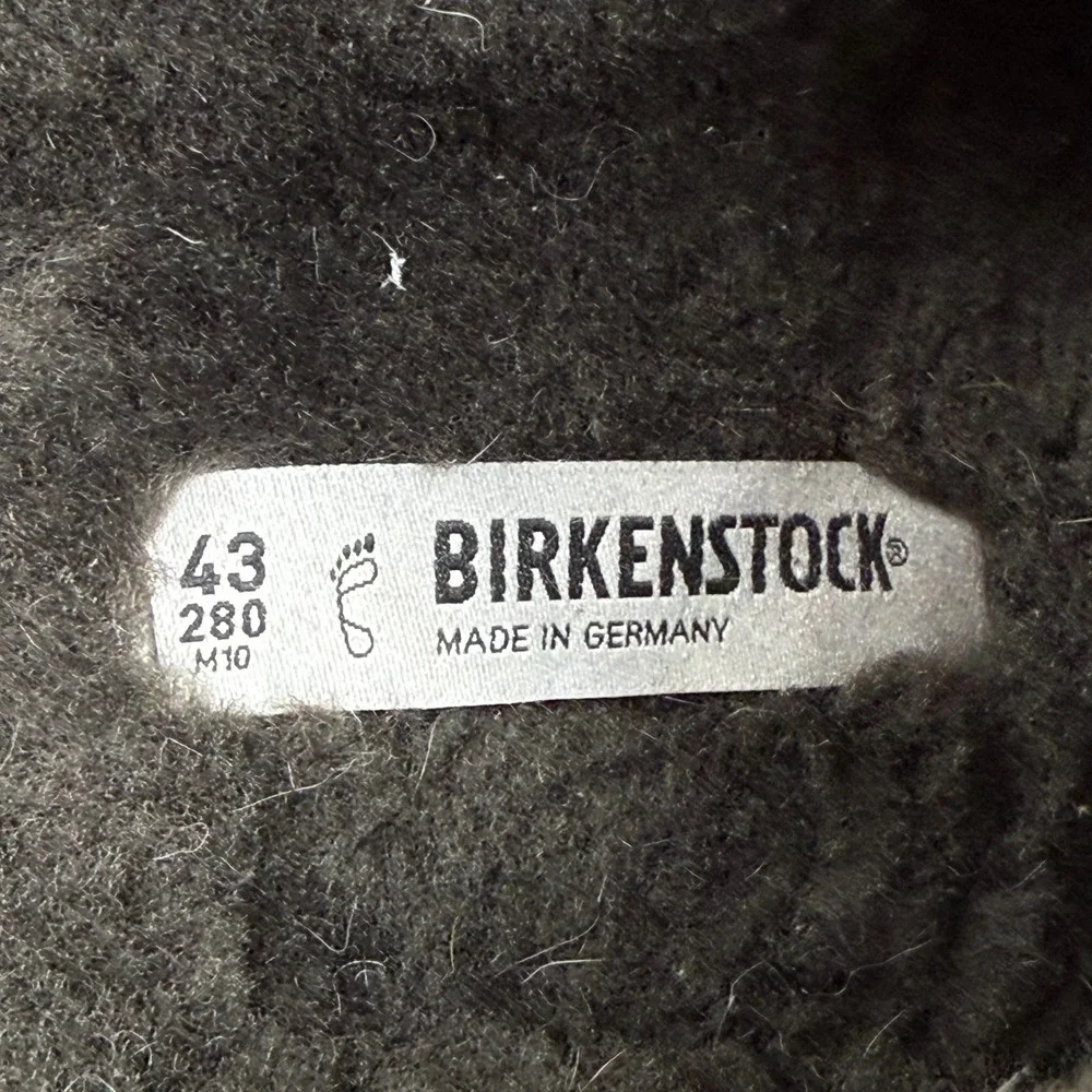 Birkenstock Boston Clogs Fur Lined Mens 10 EU 43 Dark Brown Suede Slip On
